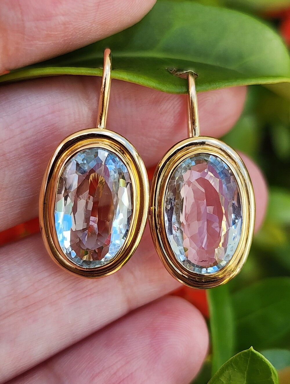 18kt gold Aquamarine Drop Earrings